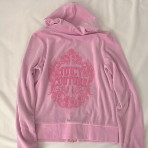 Juicy Couture Pink Velour Hoodie W/ Back Design